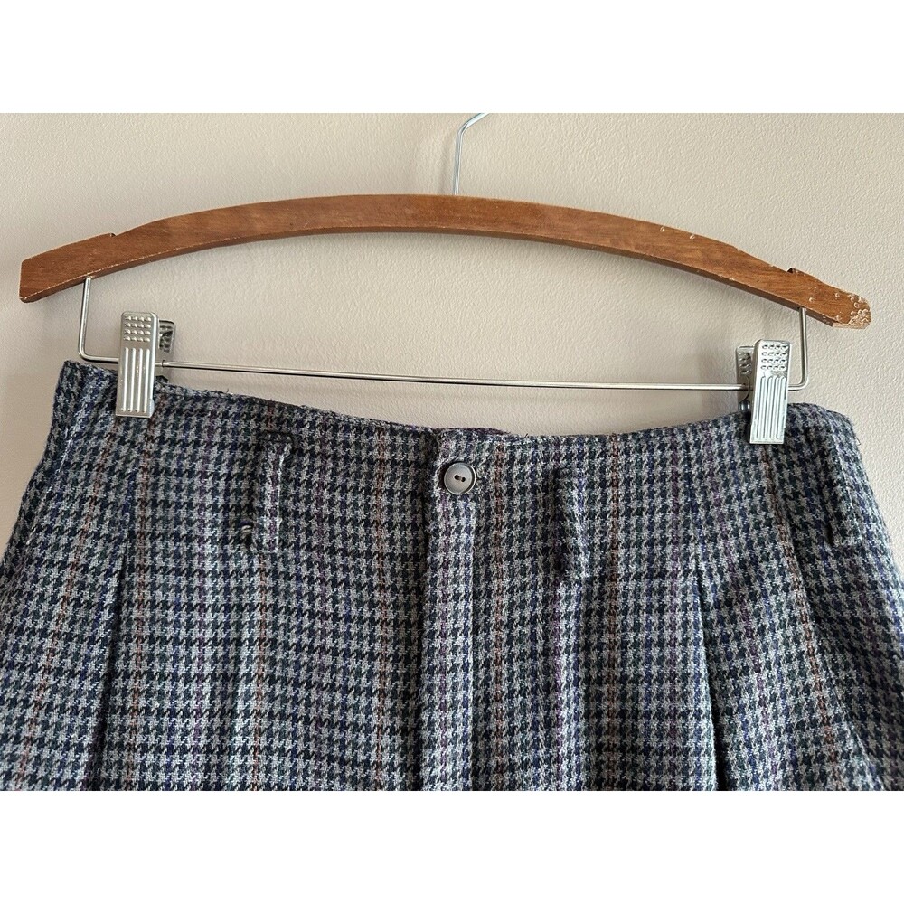 Casablanca Vintage Women's Wool Linen Houndstooth Trouser Dress Pants Size 12 - Picture 3 of 11